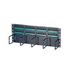 Clarity 6 hinged 48 port panel with lower cable management panel, Cat6, six-port modules, 19&quot; x 7.0&quot;