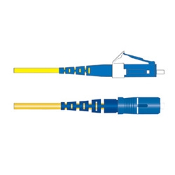 Fiber Optic Jumper, 2 fiber, LC Duplex to SC Duplex, Zipcord Tight-Buffered Cable, Riser, with 2.0 mm legs, Bend-improved Single-mode (OS2), 3 m