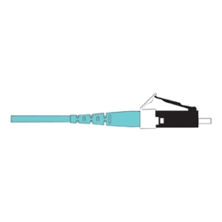 Fiber Optic Jumper, 2 fiber, LC Duplex to LC Duplex, Zipcord Tight-Buffered Cable, Plenum, with 2.0 mm legs, 50 µm multimode (OM3), 5 m