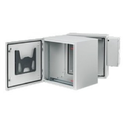 Protek Double-Hinge Wall Cabinet, 12U, Solid Door AC, Nema Type 4, 12, 24&quot;H X 24&quot;W X 28&quot;D, Grey