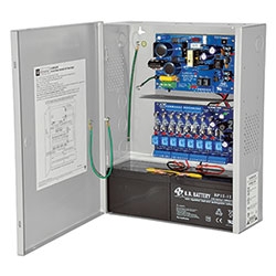 Access Power Controller w/ Power Supply/Charger, 8 Fused Relay Outputs, 12/24VDC @ 4A, FAI, 115VAC, BC400 Enclosure