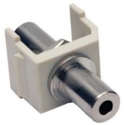 Audio Video Connector, 3.5mm Stereo Jack FF, nickel-finish, 1-pack, white