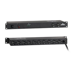 120 Volt 15 Amp Surge Protected, 19 Inch Rack Mount with Switch and 5-15P Plug, Data Sensitive, 1440 Joules, 330V Impulse Clamping, 12 Feet 14-3 SJT Cord Length, Steel Housing - Black