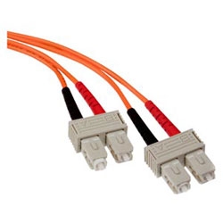 Fiber Patch Cord, 62.5/125um Multimode, Duplex, SC to SC, 3 Meters