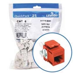 eXtreme 6+ QuickPort Connector Quickpack, Category 6, 25-pack, orange