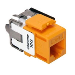 eXtreme 10G QuickPort Connector, Univeral Wiring, 110 Style Termination, UTP Category 6A, Yellow