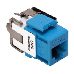 eXtreme 10G QuickPort Connector, Univeral Wiring, 110 Style Termination, UTP Category 6A, Blue