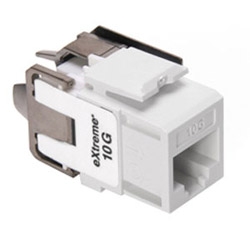 eXtreme 10G QuickPort Connector, Univeral Wiring, 110 Style Termination, UTP Category 6A, White