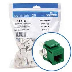 eXtreme 6+ QuickPort Connector Quickpack, Category 6, 25-pack, Green