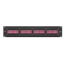 eXtreme 6+ Universal Patch Panel, 48-Port, 2RU, Category 6, Includes Cable Management Bar Centralized labeling.
