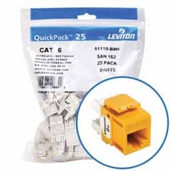 eXtreme 6+ QuickPort Connector Quickpack, Category 6, 25-pack, Yellow