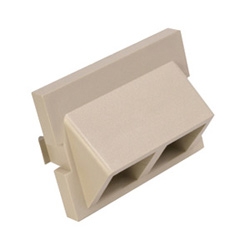 MOS Insert, 2-Port QuickPort Adapter, 45 exit, 1.5 U, Ivory