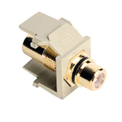 QuickPort RCA, Gold-Plated Connector with Black Stripe, Ivory
