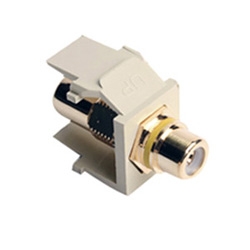 QuickPort RCA, Gold-Plated Connector with Yellow Stripe, Ivory