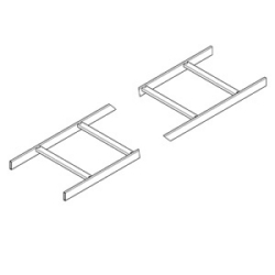 Cable Runway/Ladder Rack, Straight Section, 119.5&quot;Lx18&quot;Wx1.5&quot;H, Flat Black