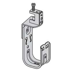 2&quot; J-Hook with Screw-on Beam Clamp Fastener, Rotates 360 Deg; Beam Flange Thickness: Up to 1/2&quot;