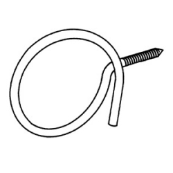 2&quot; Threaded Bridle Ring, Lag Screw, Thread Size: 1/4&quot; x 7/8&quot;