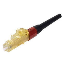 Keyed LC Simplex Connector, Keyed B - Red, OptiCam OM3/OM4 50/125µm 10Gig Multimode Simplex Fiber, For 900µm Tight-buffered Fiber Installation