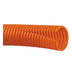 Corrugated Loom Tubing Slit, Polyethylene, 0.75&quot; (19.1mm) X 100&#8217; (30.5m), Orange