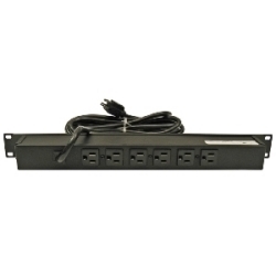 14 position (6 front/8 back) Power Strip for 19&quot; mounting, 15 amp, 5-15P plug