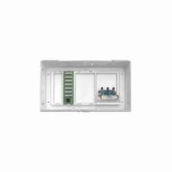 Structured Media Enclosure, Compact, 14.38&quot; Width x 3.71&quot; Depth x 8.02&quot; Height, Molded ABS Plastic, White, With Cover, 1x6 Telephone Expansion Board, 6-Way Splitter