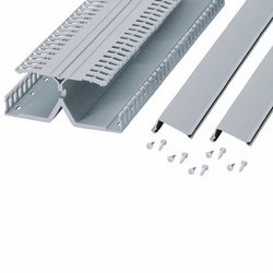 3&quot; Height PanelMax DIN Rail Wiring Duct with Dual Wiring Channels; Light Grey; Base, Covers, and DIN Rail Fasteners Included