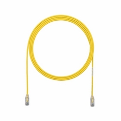Copper Patch Cord, RJ45-RJ45, Small Diameter, 28 AWG, Yellow CM/LSZH UTP Cable, 3 FT.
