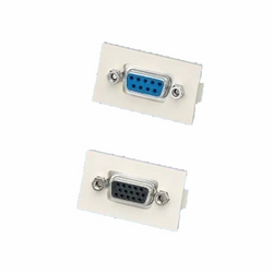 D-Sub Connector, 15 Pin HD, 2 Port Female/Female Coupler, Off White