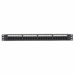 NK All Molded Punchdown Patch Panel, Category 6, Flat, 24 Port, 1 RU