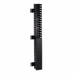 In-Cabinet Cable Manager with Front Mount Bracket, Single Sided, 18RU (Rack Units), 3.25&quot; Wide, Black. Includes Snap-On Cover