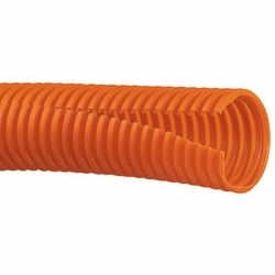 Corrugated Loom Tubing Slit, Polyethylene, 1&quot; (25.4mm) X 100&#8217; (30.5m), Orange