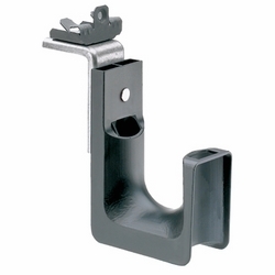 J Hook With hammer-on Beam Clamp Use With Flanges 1/8&quot; - 1/4&quot; (3.2mm - 6.4mm) Thick, Rotates 360 degrees, Maximum Bundle Capacity 4.0&quot;, Black, Pack of 10