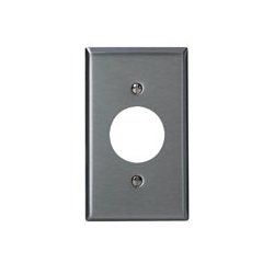 1-gang, Single 1.406-inch Hole Device Receptacle Wallplate, Standard Size, Device Mount, Stainless Steel